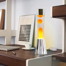 Lampada Lava Lamp 40 cm Base Silver e Magma Giallo