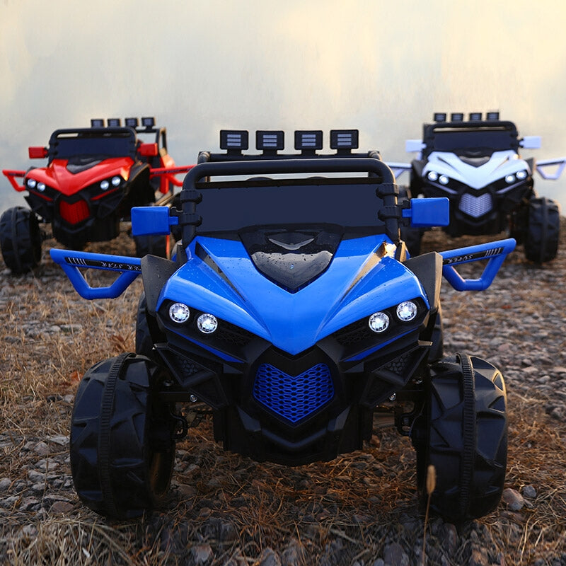 Macchina Elettrica per Bambini 2 Posti 12V Kidfun Fuoristrada 4x4 Blu