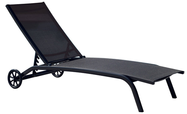 acquista Garten-Sonnenliege mit Rädern 190x70x30 cm Gestell aus Aluminium und anthrazitfarbenem Textilene