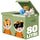 Box Contenitore per Giocattoli 62,5x31,5x40 cm Pieghevole Doppio Scomparto 80L Design Animali in Tessuto Oxford Verde
