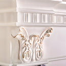 Camino Elettrico da Pavimento 102x120x33 cm Effetto Fiamma 1500W Charlotte Bianco/noce