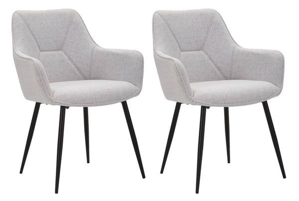 acquista Set 2 Sedie Vicenza 58x85,5x63 cm in Tessuto Grigio/Nero