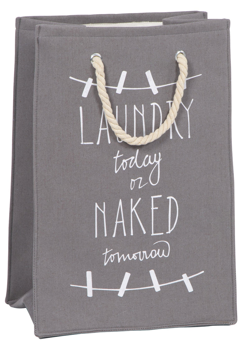 Borsa Portabiancheria con Manici 29x40x60 cm in Tessuto Grigio