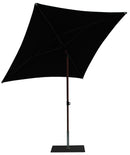 Ombrellone da Giardino 2x2 m Palo Ø38 mm in Alluminio Effetto Legno Tessuto Olefin Trend Wood Nero