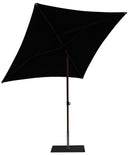 Ombrellone da Giardino 2x2 m Palo Ø38 mm in Alluminio Effetto Legno Tessuto Olefin Trend Wood Nero