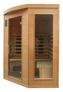 Sauna Finlandese ad Infrarossi 3/4 Posti 150x150 cm H190 in Legno di Abete Apollon 3C