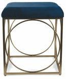 Sgabello Quadrato 40x40x46 cm in Ferro e Velluto Soriani Blu