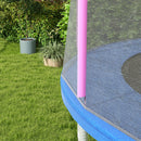 Rete di Protezione per Trampolini a 8 Pali con Ingresso con Cerniera Ø366x180 cm in PE Nero e Rosa