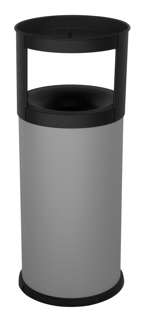 acquista Pattumiera Gettacarte Ø31xh80 cm Autoestinguente Posacenere in Acciaio Verniciato Grigio