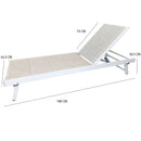 Lettino Prendisole da Giardino Reclinabile Tenerife 188x63,5x73/30,5 cm in Alluminio e Textilene Bianco e Melange