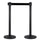 2 Gardinenstangen 3 Meter aus mattschwarzem Metall Ø36x101 cm schwarzes Band