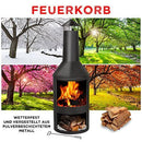 Stufa a Legna da Giardino 134x44,5 cm in Acciaio con Attizzatoio Nero 