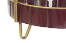 Svuota Tasche Double Glam 36,5x34,5x56,5 cm in Ferro e Specchio Bordeaux e Oro
