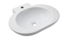 Lavabo Rettangolare da appoggio in Ceramica 60x49,5x12cm TFT Lisbona Bianco