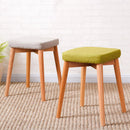 Sgabello in Tessuto e Legno di Pino 33x33x46 cm Fumer Alison Verde