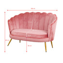 Divano 2 Posti 128x85 cm in Velluto Magenta