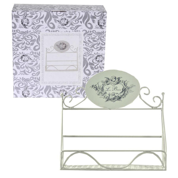 Mensola Rettangolare 26,5x10xh25 cm in Metallo Le Bain Bianca sconto