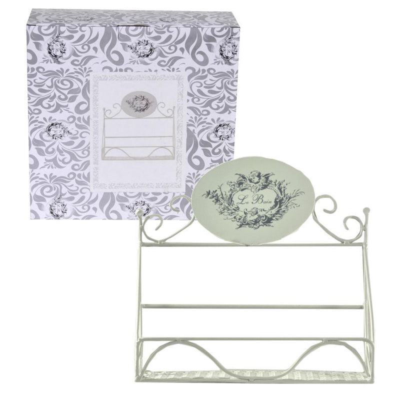 Mensola Rettangolare 26,5x10xh25 cm in Metallo Le Bain Bianca