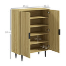 Scarpiera Salvaspazio 15 Paia di Scarpe 4 Ripiani Regolabili 80x38x110 cm Rovere 