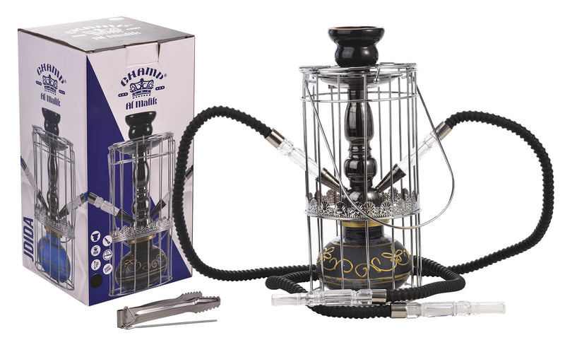 Narghilè 2 Tubi H29 cm con Pinza Carbone