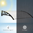 Pensilina Tettoia in Policarbonato 75x120 cm  Trasparente