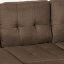 Divano 3 Posti con Pouf 186x138x91,5 cm in Poliestere Marrone