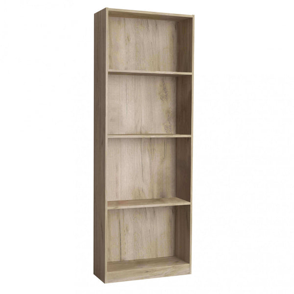 Line Olmo Bücherregal 60x24x170 h cm aus bilaminierter Spanplatte Eiche grau prezzo