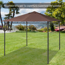 Tetto di Ricambio Gazebo 3x3m in Poliestere Marrone