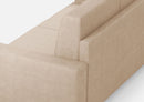 Divano Angolare 5 Posti 226x226x85 cm Sakar in Tessuto Beige