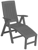 Lettino Prendisole con Braccioli da Giardino in Plastica Bauer Lucrezia Relax Antracite