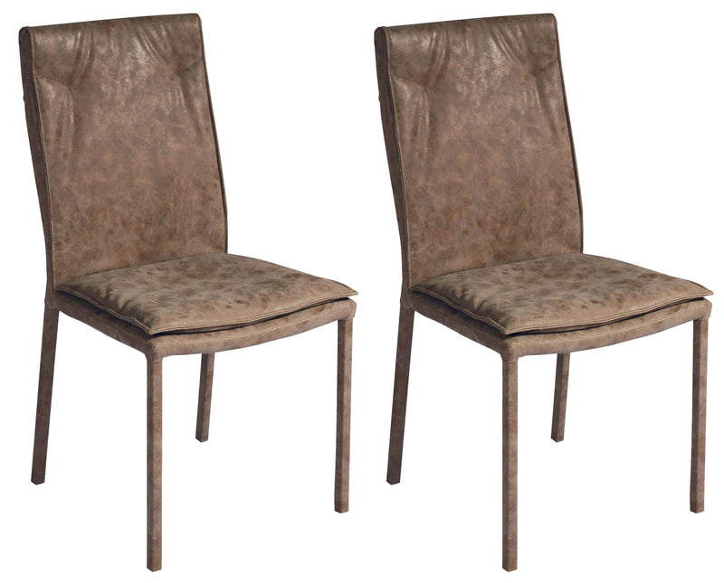 Sedia Imbottite 45x55x92 cm in Ferro e Sky Giada Marrone