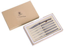Set 6 Coltelli da Bistecca Lama Liscia Manico in Legno Zebrato