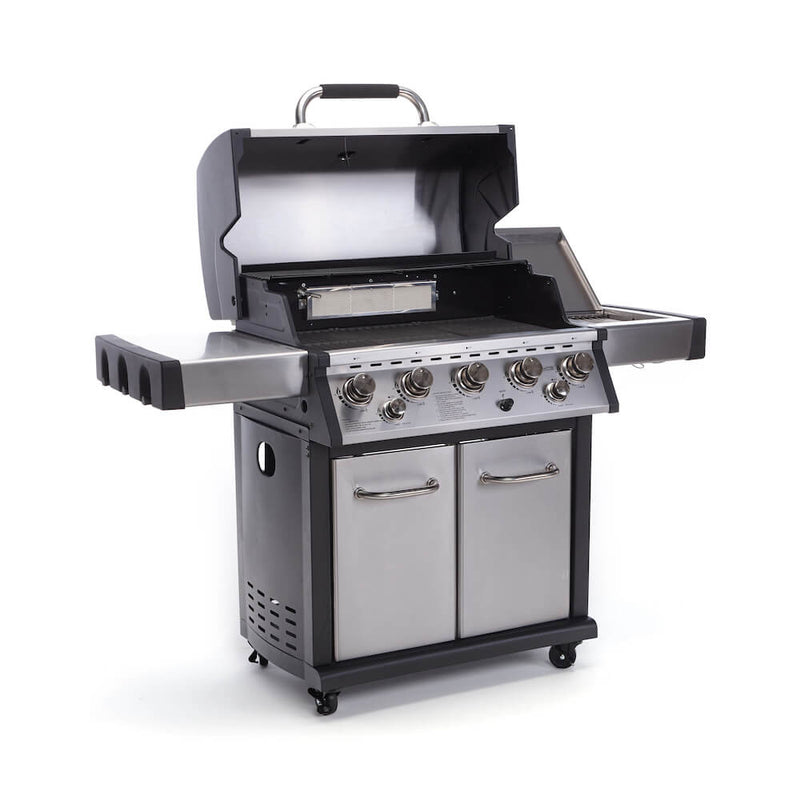 Barbecue a Gas con 5 Bruciatori Termometro Fornello Laterale e Infrarossi Taddei Hancook 5F