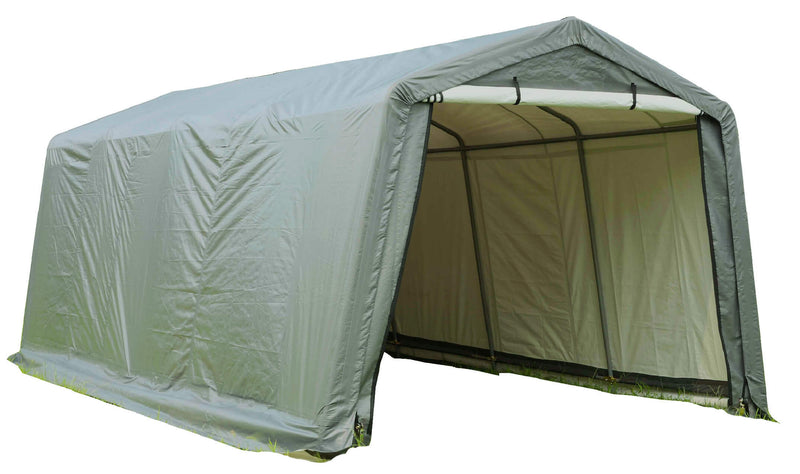 Box Auto Garage da Esterno 3x6xh2,4 m in Tessuto Polietilene Rinforzato 195gr/mq Verde