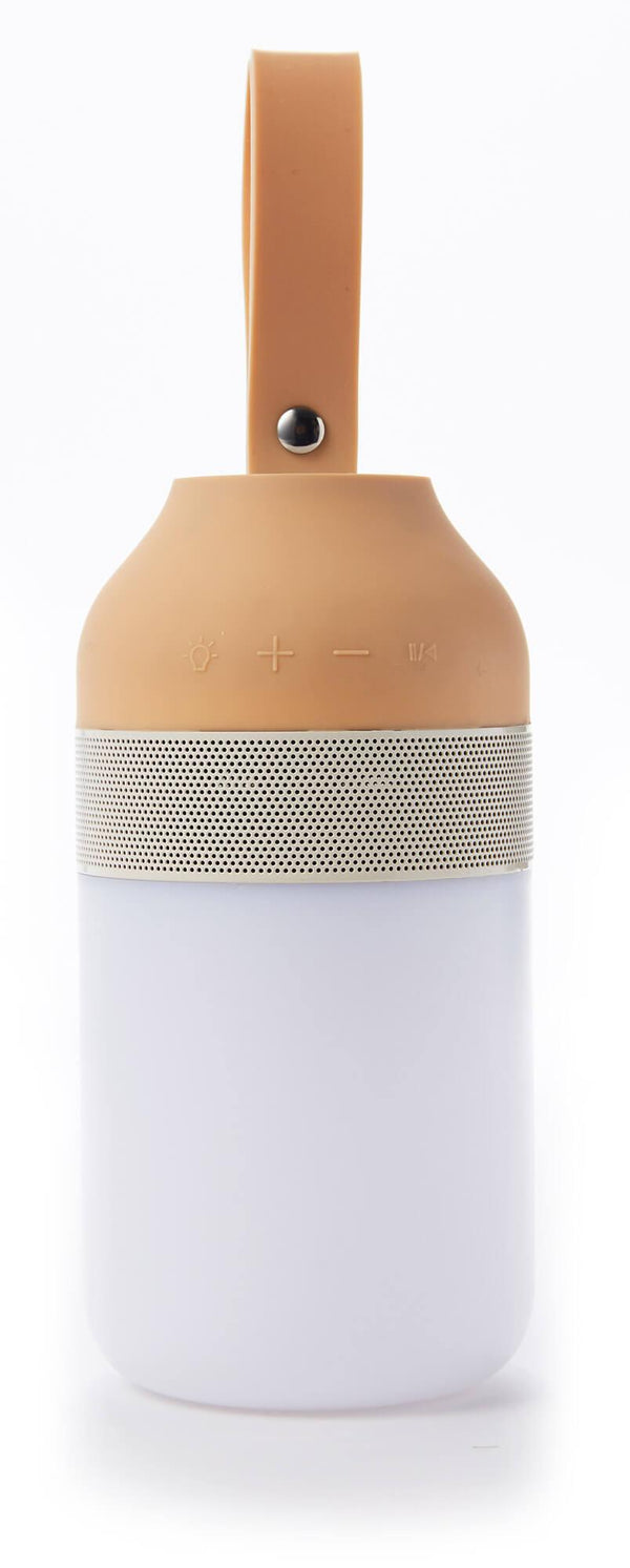 Bluetooth-Lautsprecher mit LED-Lampe 7,6x7,6x1,5 cm aus cremeweißem Kunststoff sconto