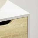 Cassettiera a 5 Cassetti per Camera da Letto con Maniglie Intagliate 60x40x77,5 cm in Legno Melaminico e Legno di Pino Bianco