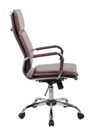 Poltrona da Ufficio Presidenziale Dallas con Braccioli 54x63x106-116 cm in Pelle Sintetica Cuoio      