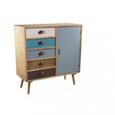 Mobiletto Levis 80x35x85 h cm in Legno Multicolor