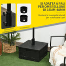 Base per Ombrellone 3-in-1 Riempibile Multiuso Tavolino da Caffè e Fioriera in PE Nero      