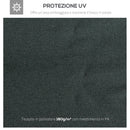 Copertura per Gazebo  a 2 Livelli  con Cinghie e 10 Fori di Drenaggio 4x3m in Poliestere Grigio Antracite