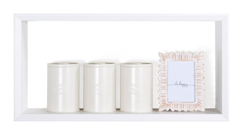 Mensola Cubo da Parete 70x35x15,5 cm in Fibra di Legno Artù Bianco