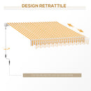 Tenda da Sole Avvolgibile a Parete 3x2.5m Arancione e Bianco 