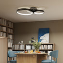 Plafoniera LED Moderna a 3 Anelli 59x8x7,4 cm Potenza 40W in Alluminio e Acrilico Nero  