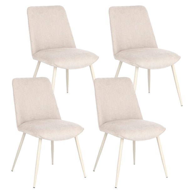 Set 4 Sedie 48x62x84 cm Cora in Tessuto Beige e Beige sconto