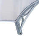 Pensilina Tettoia in PVC e Alluminio 140x70 cm Trasparente 