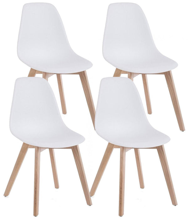 Set mit 4 Stühlen 51,5 x 46,5 x 86 cm aus weißem Kunststoff acquista