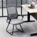 Sedia Ufficio Senza Ruote 57x56x97 cm in Tessuto Rete Trasparente Grigio Scuro      