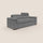 Divano Letto 3 Posti 240x100x95 cm in Tessuto Grigio