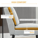 Poltroncina Imbottita 58x75x85 cm in Tessuto Grigio e Giallo