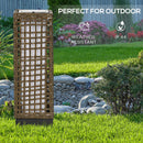 Lampada Solare da Giardino con Pannello di Ricarica 15,5x15,5x46 cm in Acciaio e Rattan Nero e Marrone